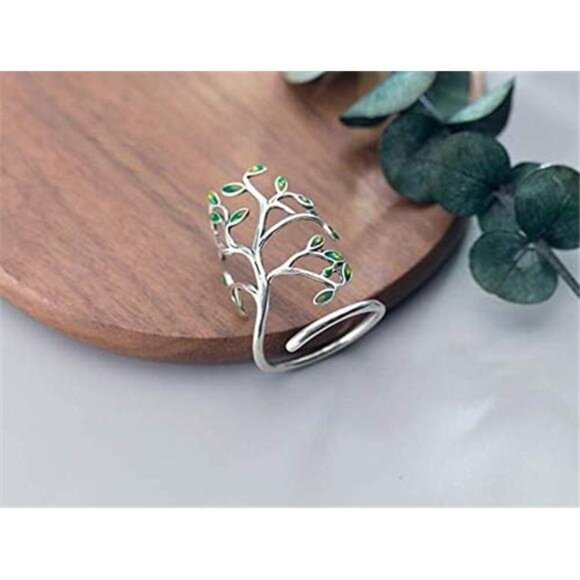 Innovative The Tree Of Life Sterling Silver Open Ring for Both Women and Men - Picture 3 of 7